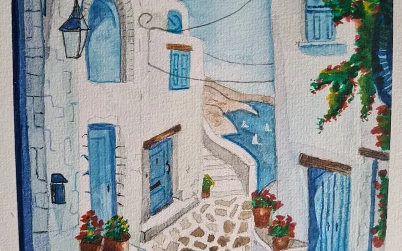 Greek village street