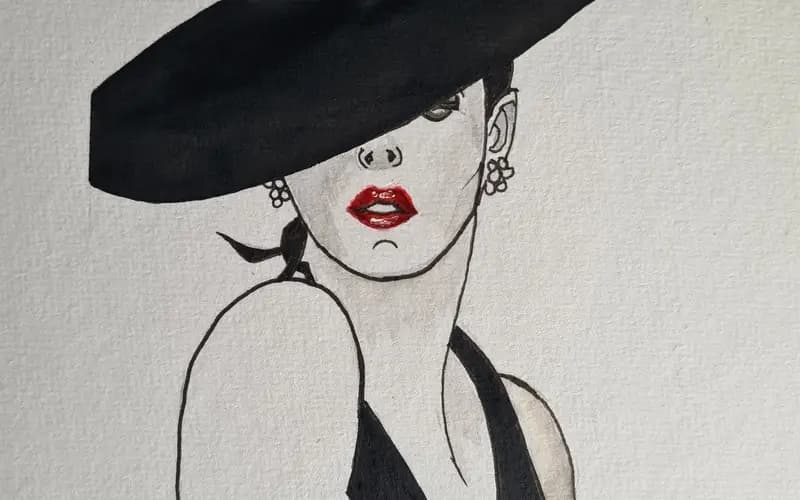Lady under hat