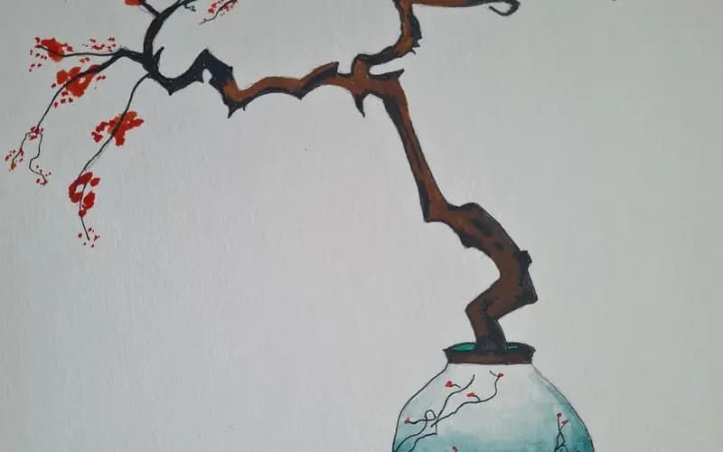 Tall vase blossom